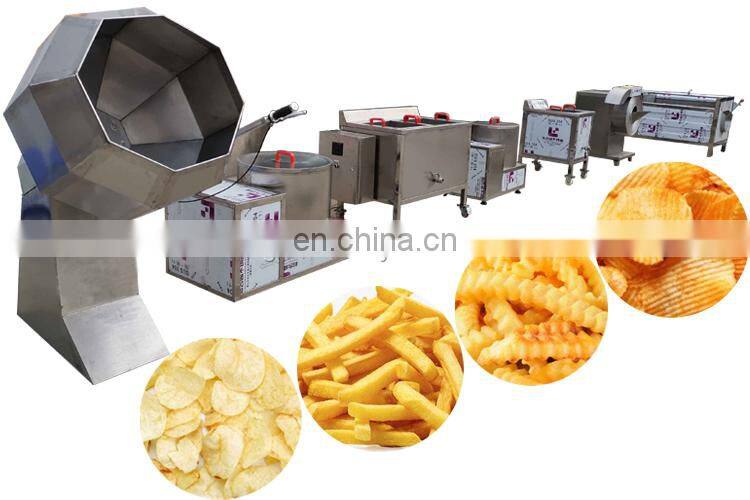 Complete sets of equipment french fries production line potato chips fried processing line.