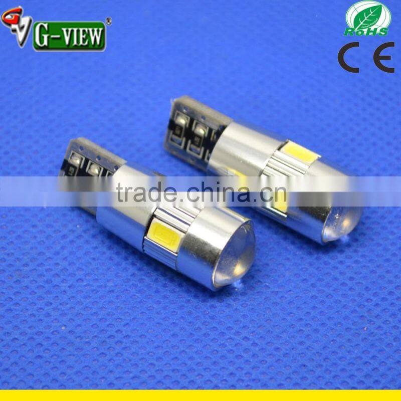 T10 6 leds5630 6 SMD W5W 194 canbus car led light with lens cover