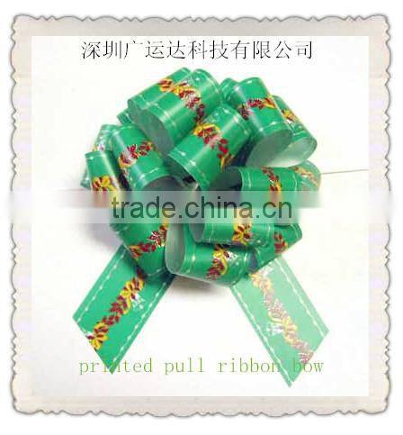 Blue Holographic PET Star Bows Ribbon for Outdoor Decoration or wrapping