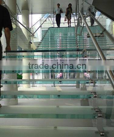 toughed glass steel spiral staircase