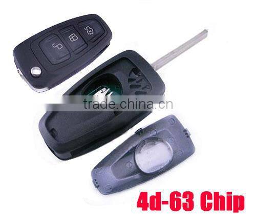 Good quality Ford 3 button Remodeling Fo21 flip Key wih 4d-60 chip
