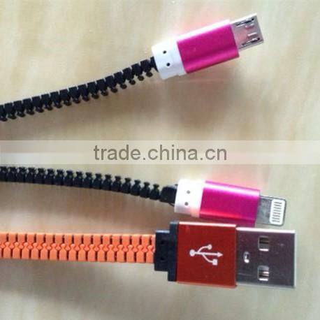 2016 hot new Best selling 2 in 1 zipper usb cable aluminum charging cable usb alibaba exoress china