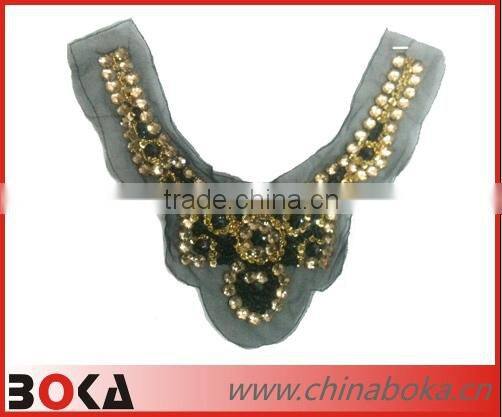 Fashion beaded rhinestones collar neck design