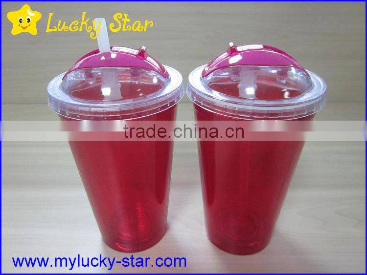 BPA free AS tumblers cups with slide lids and silicone straw FDA standard
