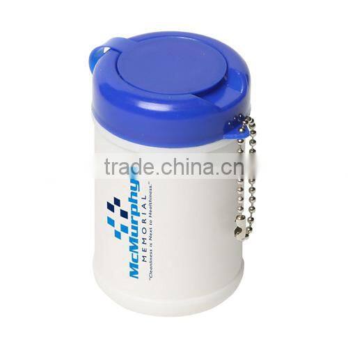MINI canister antibacterial wet wipes keychain