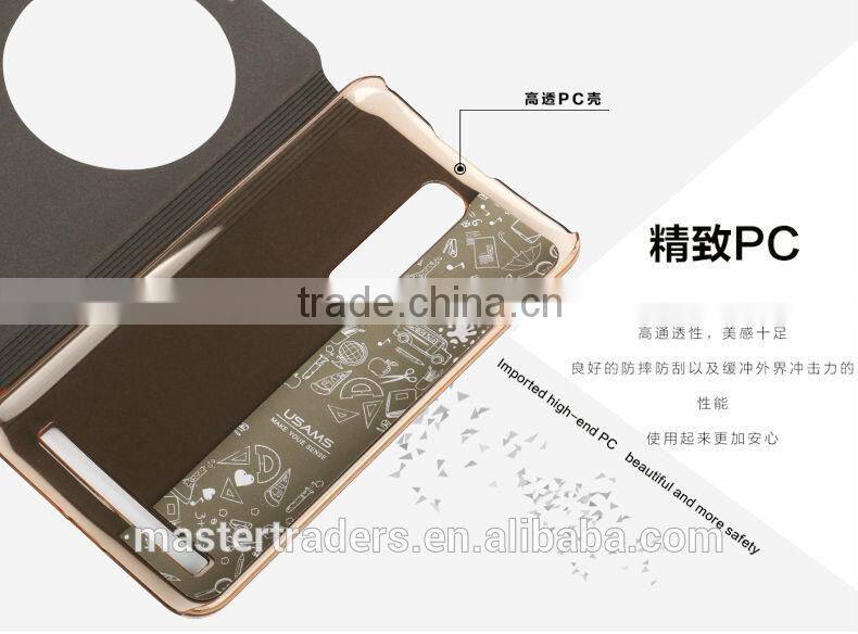 Original USAMS Muge Series Wallet Flip PU Leather Case With PC Back Cover For ASUS ZenFone 2 MT-3615