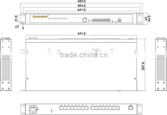 16 ports RS-232/485/422 to Ethernet Converter