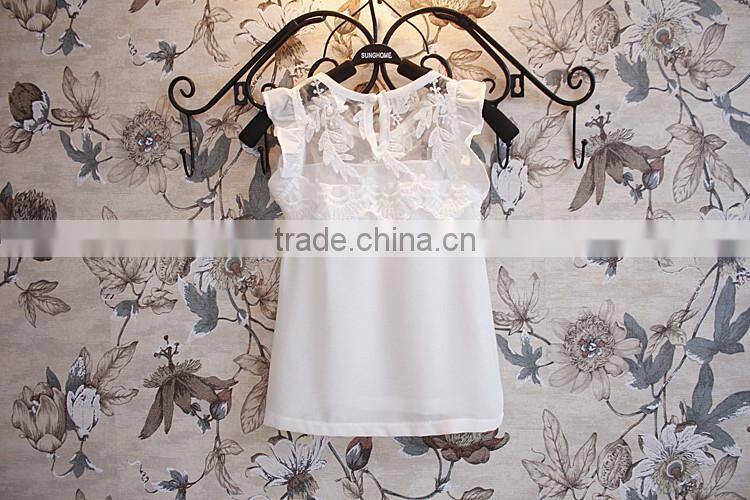 2015 new children chiffon skirt with white tshirt set cheap baby girls clothing set wholesale girls chiffon clothing