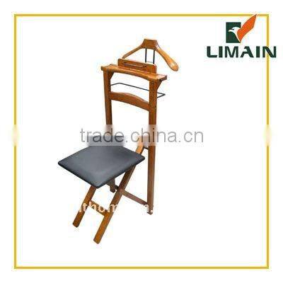 antique wooden suit valet stand