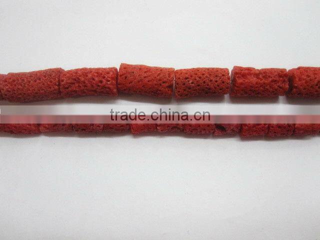 red coral cylinder shape gemstone