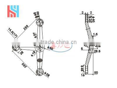 three -arm 250 spider 304 316Stainless steel spiders for glass curtain wall fixing system