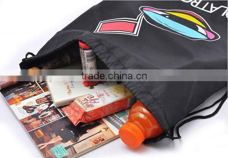 Factory direct! 2016 new ployester drawstring gym bag
