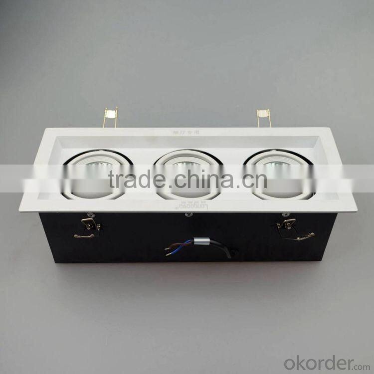 Led grille light dimmable 3pcs 30w cob led spotlight High power COB,high CRI (Ra >80),excellent lighting performance