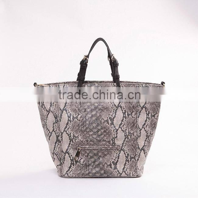 4932 Hot Selling Design Exotic Snake Skin Printing PU Material Fashion Shoulder Handbag Women
