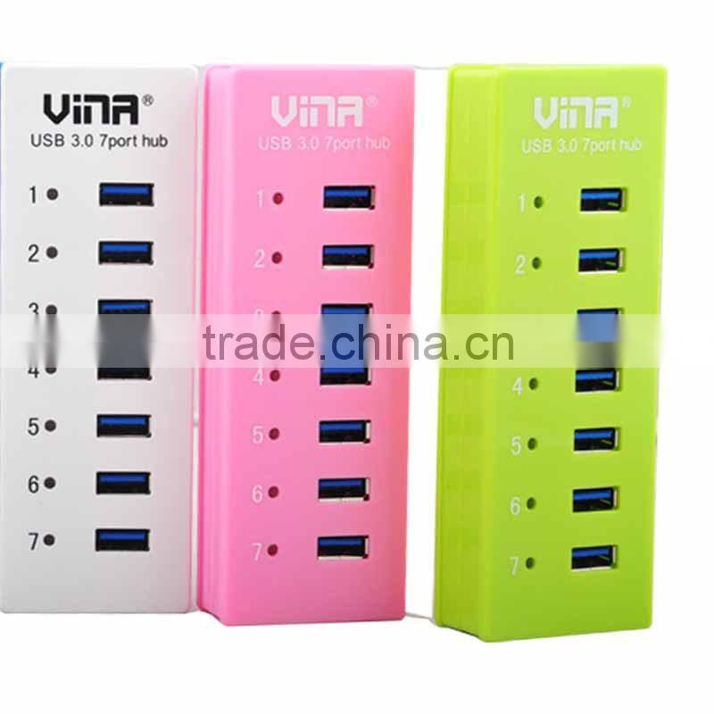 Universal Superspeed 7 Ports Usb 3.0 Hub 7 Port Usb3.0 Hub With Rj45 10/100/1000 Gigabit Ethernet Lan Network