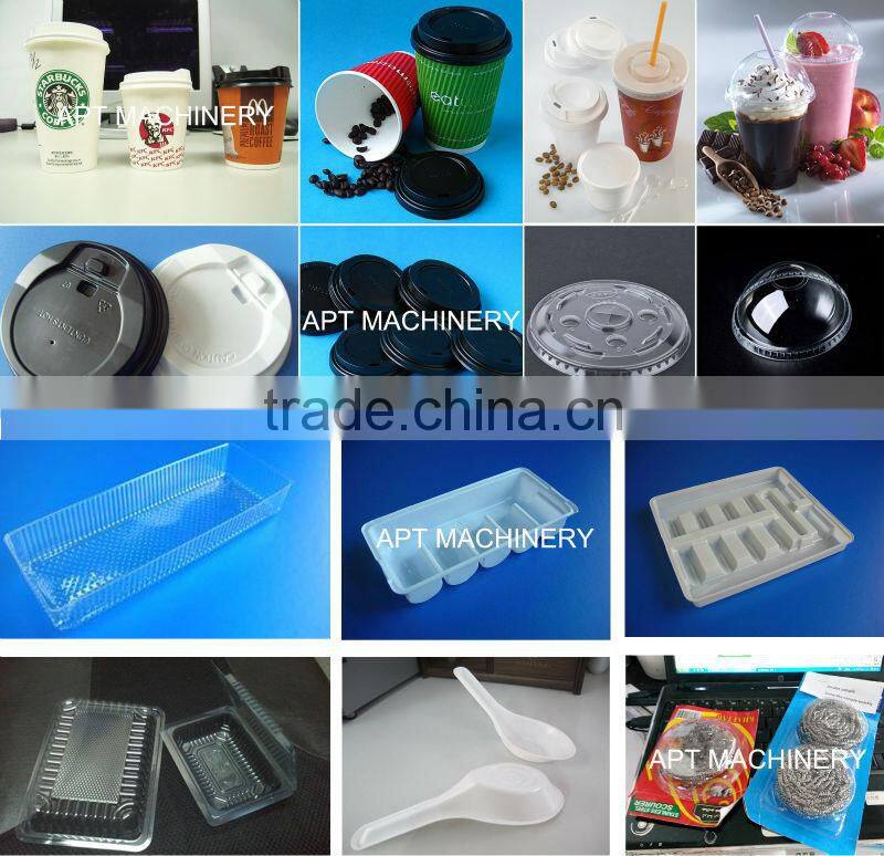 CE Standard DP-420F 1 Row Paper Coffee Cup Lid Thermoforming Machine