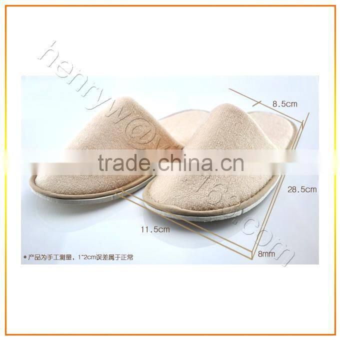 High Quality Velve Fabric Slipper for Hotel, White Color and Washable
