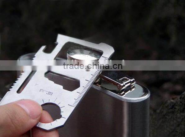 outdoor multi function portable stainless steel survival mini pocket tool card