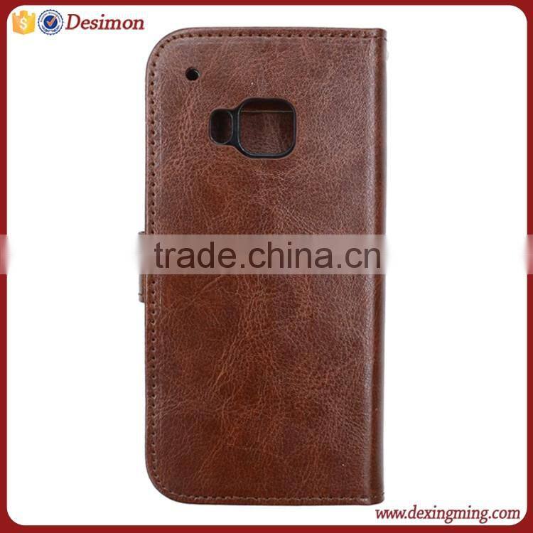 Super slim leather flip wallet case for htc one m9 , for htc m9 cover case