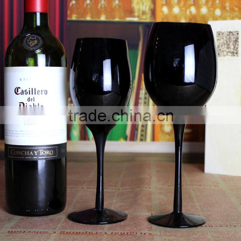 SGS FDA Safe Solid Black Colored Wine Glass