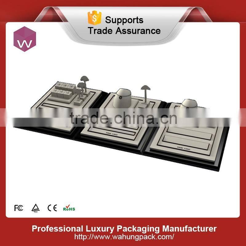 Wooden Luxury Jewelry Counter Display For Diamond Jewelry Showcase