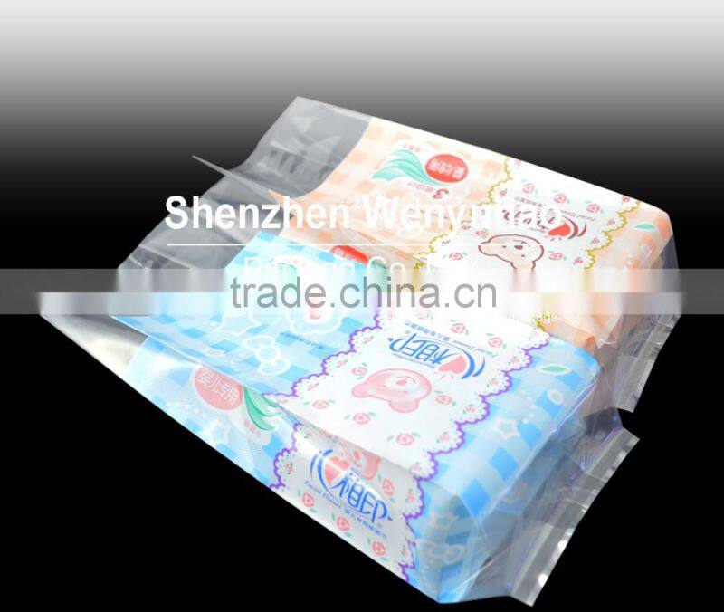 custom size disposable back self adhesive seal opp shrink bag for tissue packing