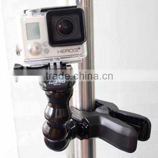 Jaws Flex Clamp Mount + Adjustable Neck with Mount & Screw For Gopro Hero 4/3+/3/2