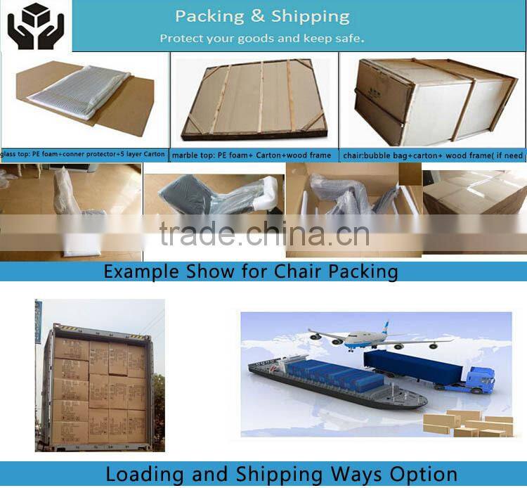 Chinese style home furniture leather and metal dining chair and table