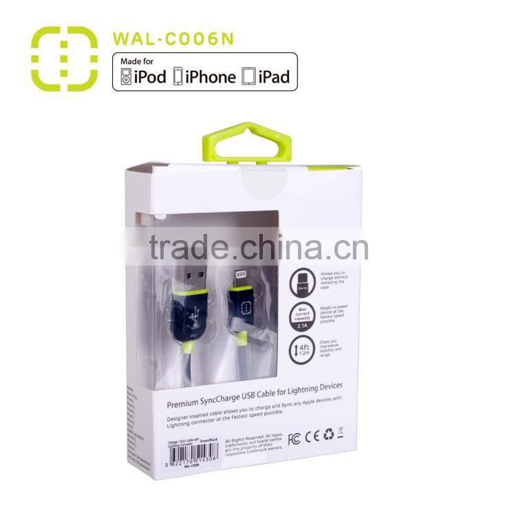 2015 New design mfi 8 pin cable certified for apple iphone6s