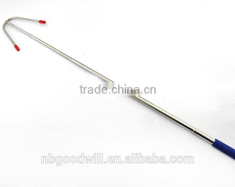 Large U type barbecue fork , rubber non slip handle stainless steel telescopic barbecue fork outdoor barbecue