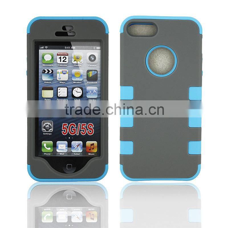 Smart tri-shied bumper case for iPhone 5G 5S factory direct wholesale price