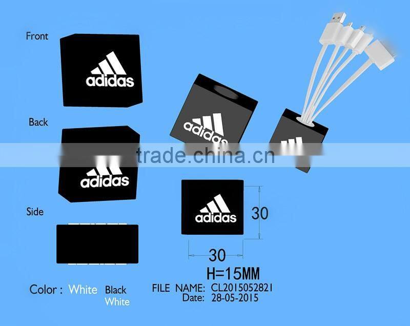 OEM+ODM+LOGO multi-function colorful flat usb charger cable 5/6 in 1 USB Charging Cable Mobile Phone Charger Adapter Cable