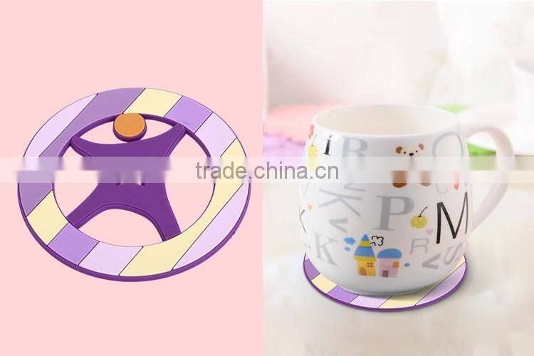 Promotional advertising fashion lovely plastic felt cup coaster logo