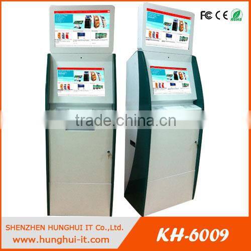 Bank self-service payment floor standing kiosk with credit card reader