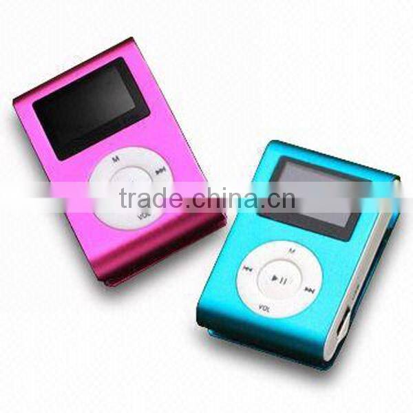 Promotion gift mini metal clip bible mp3 player with LED screen