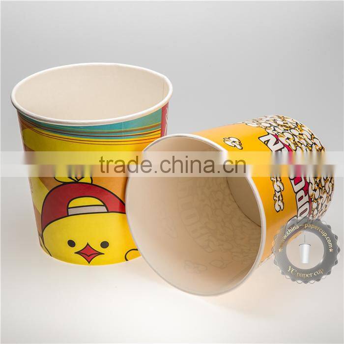 Disposable paper chicken bucket food container