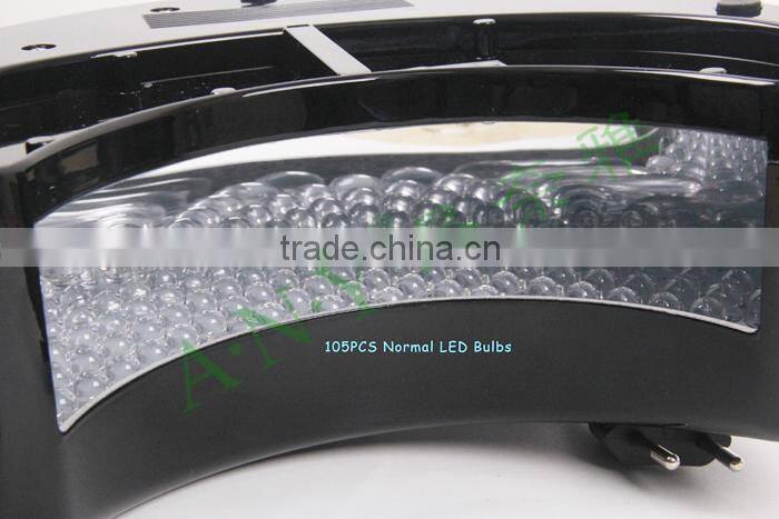 Professional Salon Equipment Black Half Moon Gel Nail Curing Dryer Two Hands UV Lamp