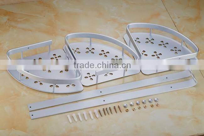 modern decorative wall shelf wall decor shelf/3 layer aluminum bathroom shelf/corner shelves for bathroom