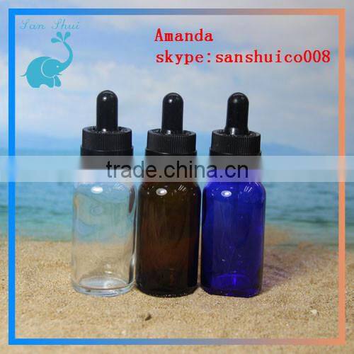 series products glass bottle with aluminum dropper cap, e-smoke glass bottle