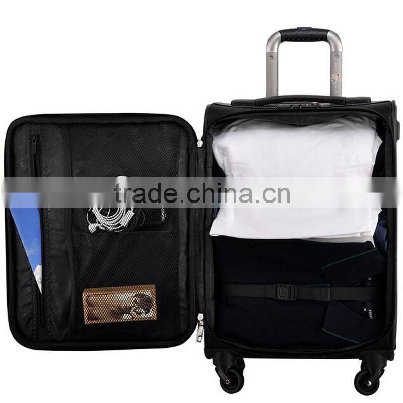 600D Polyester 360 Wheel Business Soft Trolley Luggage