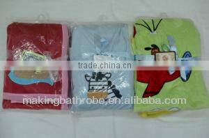 High quality short sleeves terry bathrobe for kids
