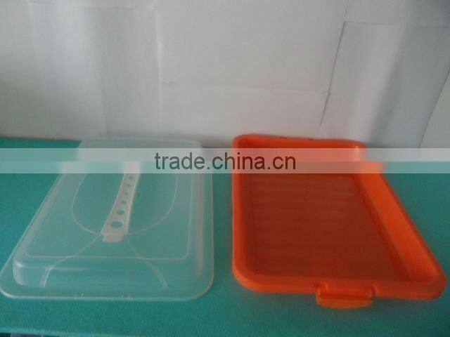 clear rectangle plastic bread box with handle