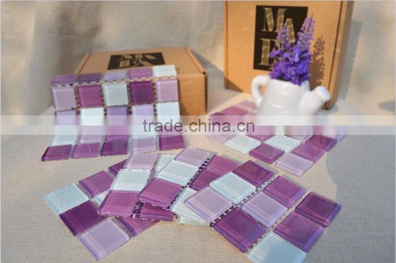 Mesh Mounted Coaster crystal glass mosaic cup Home decorative item