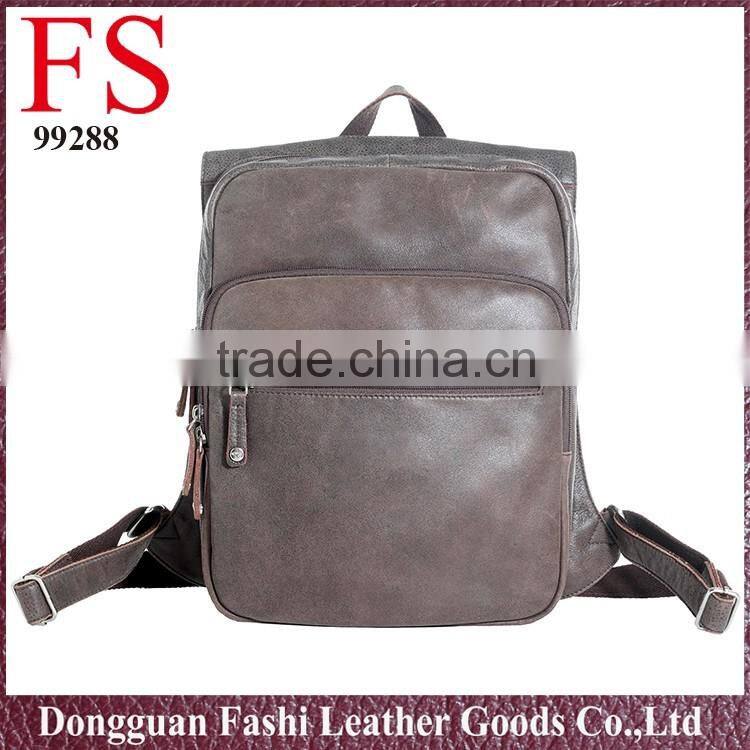 Wholesale Vintage Leather backpack, Durable Leather Travel Backpack 2016