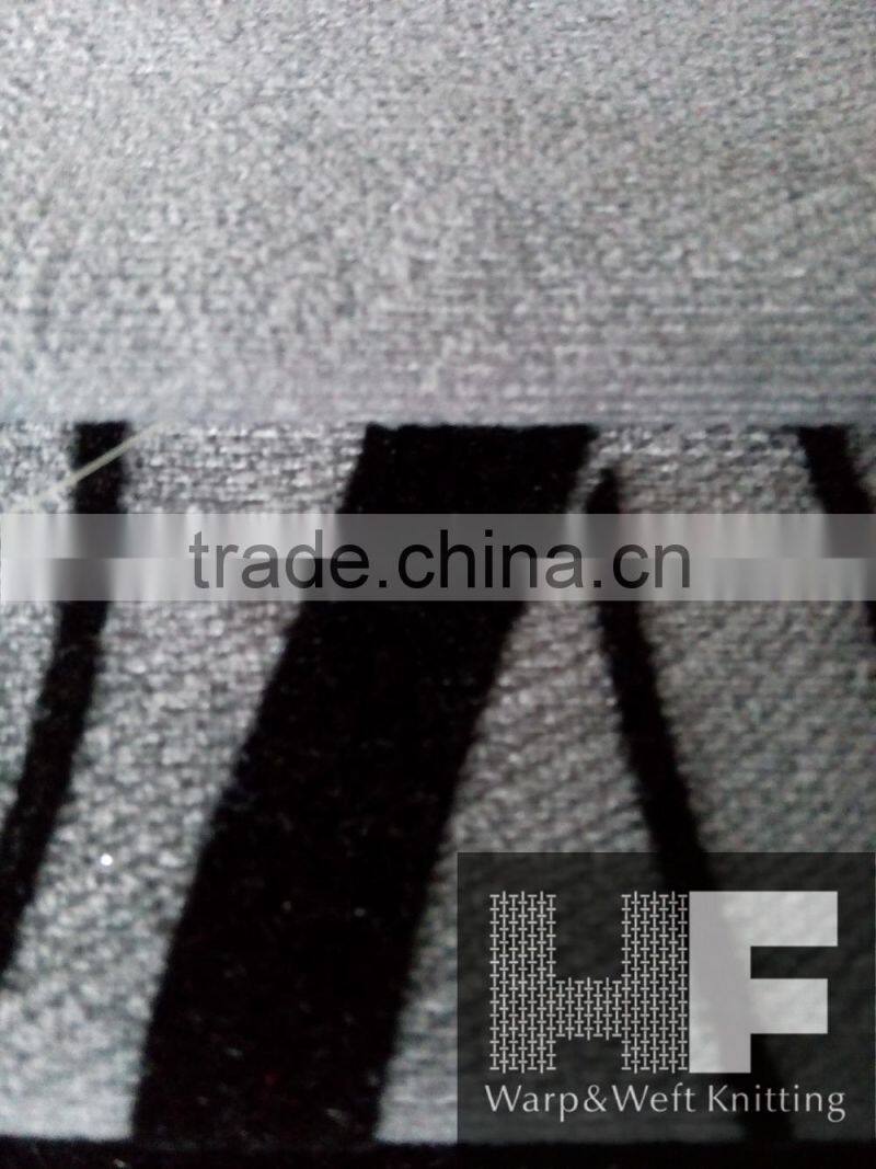 ZJHF-E15 100% polyester super soft burntout flocking fabric for upholstery fabric