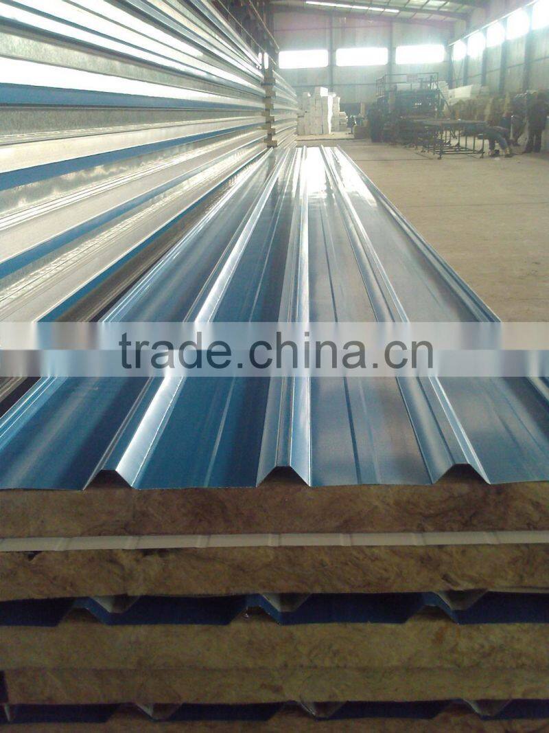 thermal insulating pu/rockwool/eps sandwich panel for prefab house