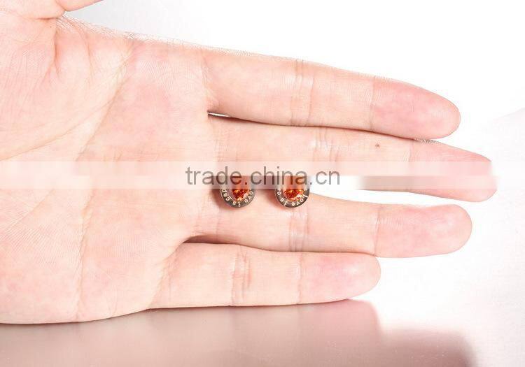 KSTONE Fashion Jewelry Wholesale Rose Gold Round Colorful Diamond Stud Earring