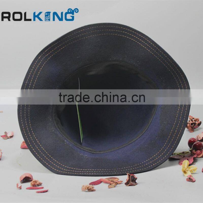 New design felt fashion woman fedora hat custom wool lady hat