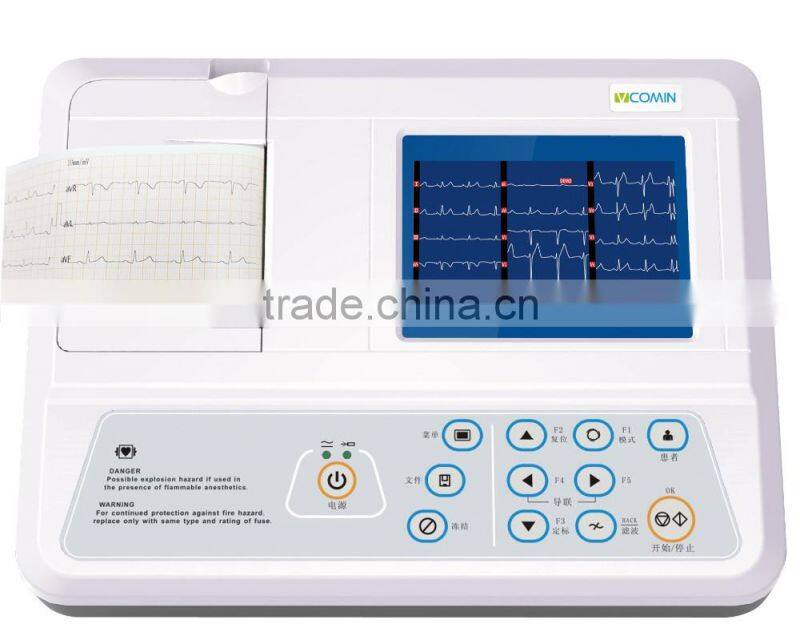 3-channel Electrocardiograph ECG Machine EKG Machine with Analysis Software Transfer Data to PC S-8032