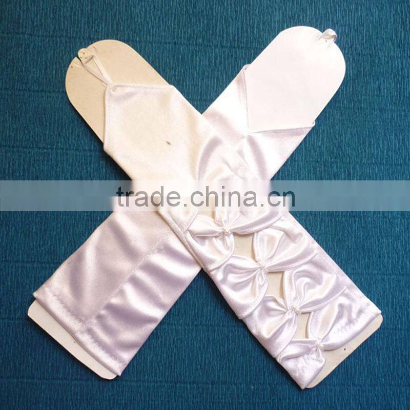 Arm Length Purple Long Satin Gloves